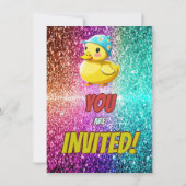 Invitation Rubber Duck personnalisable caractère d'anniversai (Dos)