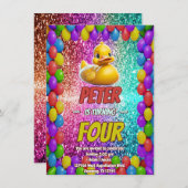 Invitation Rubber Duck personnalisable caractère d'anniversai (Devant / Derrière)