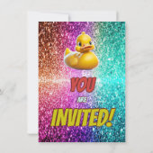 Invitation Rubber Duck personnalisable caractère d'anniversai (Dos)