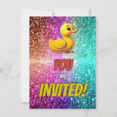 Invitation Rubber Duck personnalisable caractère d'anniversai (Dos)