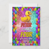 Invitation Rubber Duck personnalisable caractère d'anniversai (Devant)