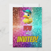 Invitation Rubber Duck personnalisable caractère d'anniversai (Dos)