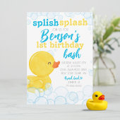 Invitation Rubber Duck Splish Splash Anniversaire