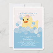 Invitation Rubber Ducky Girl Baby shower rose (Devant)