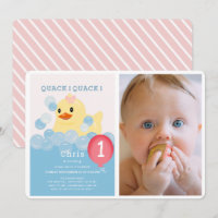 Rubber Ducky Pink Girl Photo 1er anniversaire