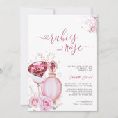 Invitation Rubis sophistiqués et Fête des mariées Rose (Devant)