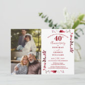 Invitation Ruby 40e anniversaire de mariage alors et maintena (Debout devant)