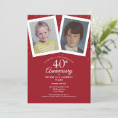 Invitation Ruby 40e anniversaire de Mariage Photos d'enfance (Debout devant)