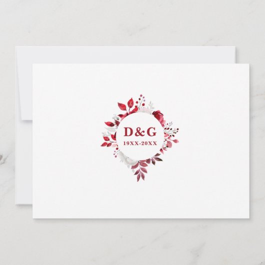 Invitation Ruby 40e anniversaire du Mariage Alors et maintena (Dos)