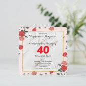 Invitation Ruby 40e anniversaire Mariage typographie personna (Debout devant)