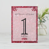 Invitation Ruby 40th Anniversary Numéro de tableau (Debout devant)