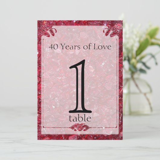 Invitation Ruby 40th Anniversary Numéro de tableau (Debout devant)