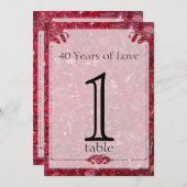 Invitation Ruby 40th Anniversary Numéro de tableau (Devant / Derrière)
