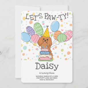 Invitation Ruby Cavalier King Charles Spaniel Anniversaire