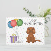 Invitation Ruby Cavalier King Charles Spaniel Chien - Anniver (Debout devant)