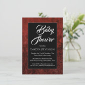 Invitation Ruby Crimson Rouge | Classic Grunge Baby shower (Debout devant)