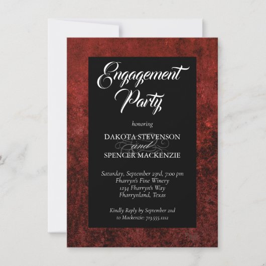 Invitation Ruby Crimson Rouge | Groupe d'engagement classique (Devant)