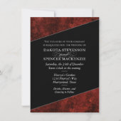 Invitation Ruby Crimson Rouge | Noms des Mariages de grunge c (Devant)