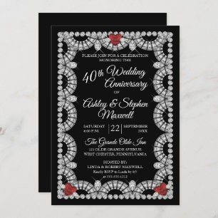 Invitation Ruby et Diamond 40e anniversaire du Mariage