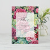 Invitation Ruby et Sage Floral Mariage d'hiver (Debout devant)