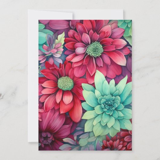 Invitation Ruby et Sage Floral Mariage d'hiver (Dos)