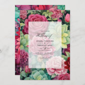 Invitation Ruby et Sage Floral Mariage d'hiver (Devant / Derrière)