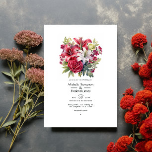 Invitation Ruby et Sage Floral Mariage d'hiver