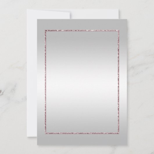 Invitation Ruby Gem, Parties scintillant & Silver 1er Mariage (Dos)