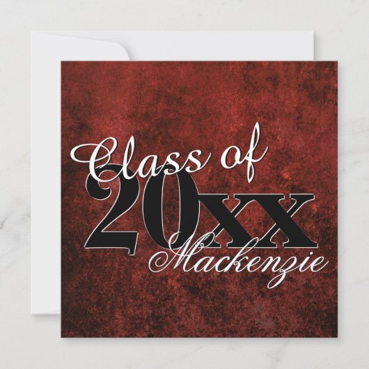 Invitation Ruby Grad | Red Garnet Crimson Scarlet Party Thème (Devant)