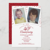 Invitation Ruby Mariage 40e anniversaire Enfance Photos (Devant / Derrière)