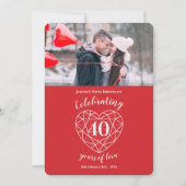 Invitation Ruby Mariage Anniversaire 40 ans photo (Devant)