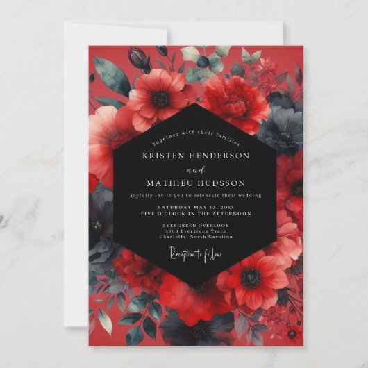 Invitation Ruby Moody Anemone Wedding (Devant)