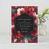 Invitation Ruby Noir Anemone Wedding (Debout devant)