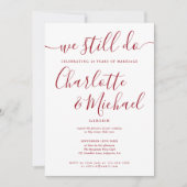 Invitation Ruby Nous Faisons Encore Script Vow Renouvellement (Devant)