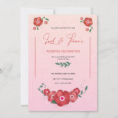 Invitation Ruby Petals of Romance Symphony Mariage (Devant)