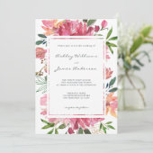 Invitation Ruby Pink Peony Floral Mariage botanique (Debout devant)
