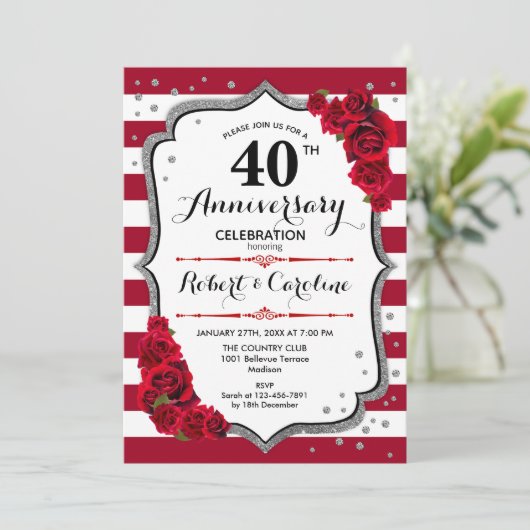 Invitation Ruby Red 40e Anniversaire (Debout devant)