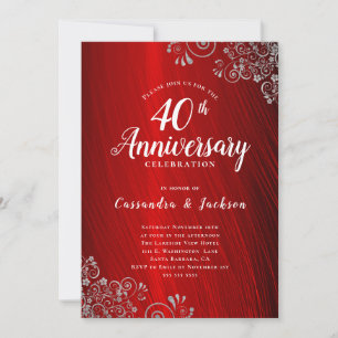 Invitation Ruby Red 40th Anniversary Party