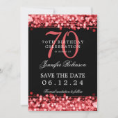 Invitation Ruby Red 70th Birthday Enregistrer la date (Devant)