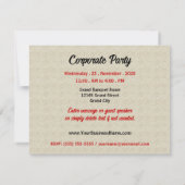 Invitation Ruby Red et Taupe Damask Professionnel Business (Dos)