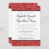 Invitation Ruby Red Faux Parties scintillant Soirée Invitatio (Devant / Derrière)