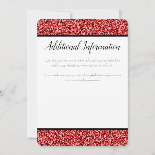 Invitation Ruby Red Faux Parties scintillant Soirée Invitatio (Dos)