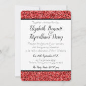 Invitation Ruby Red Faux Parties scintillant Soirée Invitatio (Devant)