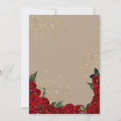Invitation Ruby Red Floral Rose & Gold Elegant Quinceañera (Dos)