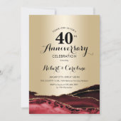Invitation Ruby Red Gold 40e Anniversaire (Devant)