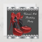 Invitation Ruby Red High Heel Chaussure Anniversaire (Devant)