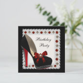 Invitation Ruby Red High Heel Chaussure Anniversaire Invitati (Debout devant)