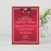 Invitation Ruby Red & Mariage élégant Gem (Debout devant)