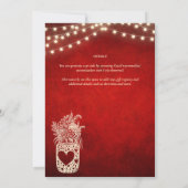 Invitation Ruby Red Rustic Mason Jar Mariage DIGITAL Imprimer (Dos)