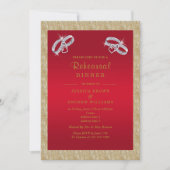 Invitation Ruby Red, Sparkly Silver Rings Dîner de répétition (Devant)